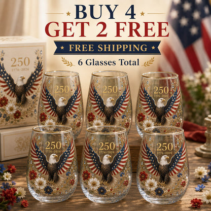 🦅’America 250 Eagle Glass Tumbler